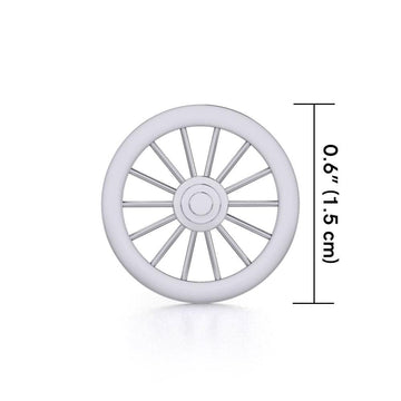 Wagon Wheel Serling Silver Tie Tack TBR409 - Jewelry